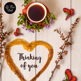 Thinking of You Tea by La Tea Dah | Condolences Gift for Loss | Gourmet Tea Gift Sets in Beautiful Reusable Tea Tin | Ceylon Black Tea Leaves with Bergamot and Orange (12 Sachets)