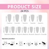 MOTIBACK 24pcs Press on Nails,Long Almond False Nails with French