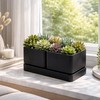 Herb Garden Planter Set with Saucer, Black, 76-Q-B-1
