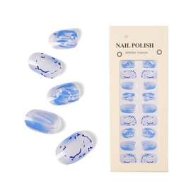 NAILDOKI Nail Stickers 20 Pieces Full Wraps Nail Polish Strips, Self-Adhesive Gel Nail Art Decals for Women Girls