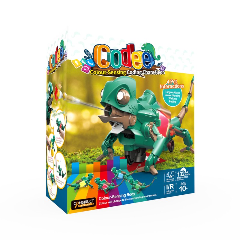 CONSTRUCT & CREATE 132 Piece DIY Electronic Colour Coding Chameleon