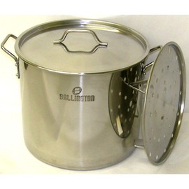 60 Quart Stainless Steel Stock Pot with Rack & Lid by Ballington