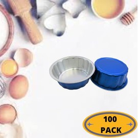 4.37 X 4.37 in Aluminum Pans - Aluminum Pans with LIDS - Disposable FOIL DRIP Pans - DRIP Pans for Outdoor Grill – BBQ Grill Grease Tray - Aluminum FOIL Grill Accessories – 100 Pack -