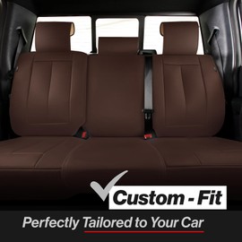 Coverland Custom Car Seat Covers Compatible with 2024-2026 Honda Ridgeline Crew Cab Captain Front Seat - Premium Leather Non-Slip Memory Foam Waterproof Custom fit Interior Protector [Rear-Dark Brown]