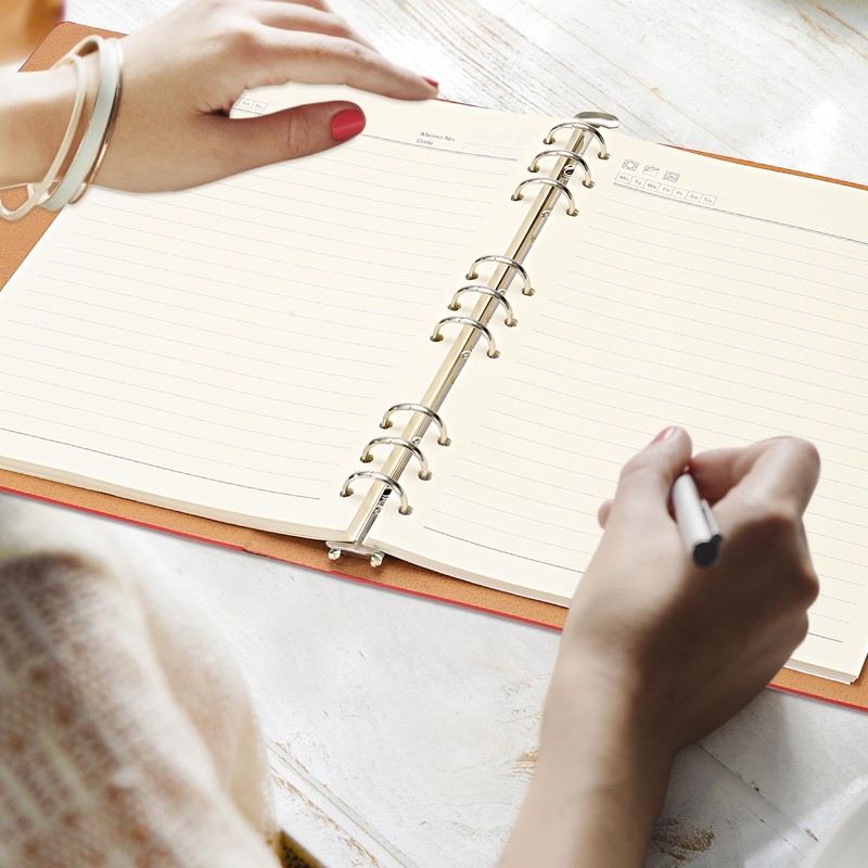 PATIKIL B5 Refillable Leather Notebook, 9 Ring Hardcover Binder Notebook