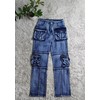 Vaceky Trendy Cargo Jeans Women High Waist Stretch Straight Leg