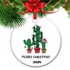 Funny Cactus Merry Christmas - 2024 Christmas Keepsake Ornament, Tree