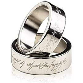 MOMOMAGE Silver Magnetic Engraved PK Ring Magic Tricks for Magician Lettering Magnetic PK Ring Stage Magic Accessories Gimmick Props (19 mm)