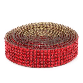 Strassband Zum Aufbügeln Kristall Strass Rolle Band DIY Dekoration(Rot)