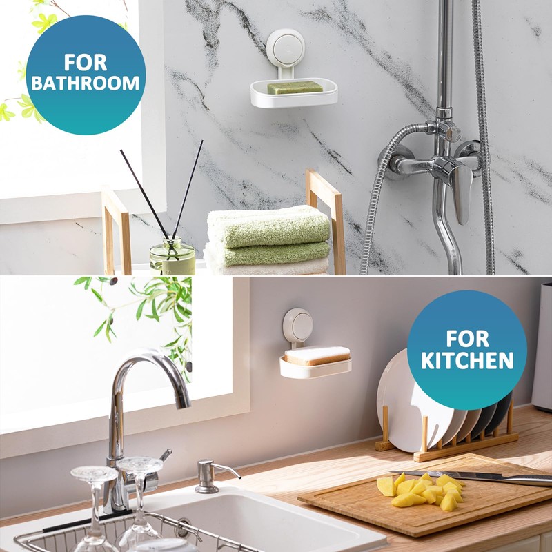 TAILI Suction Cup Soap Dish Vacuum Suction Soap Holder, Strong