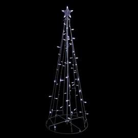 Northlight LED Lighted Cone Tree Outdoor Christmas Decoration - 5' - Pure White