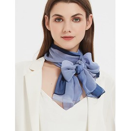 PANTONIGHT Long Ombre Chiffon Sheer Scarf Gradient Blue Shaded Colors Lightweight Scarf For Womens (Color 087)