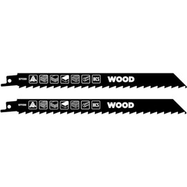 kwb Reciprocating Saw Blade for Wood, 229 mm (Suitable for Firewood, Hardwood, Plywood, MDF, Softwood, Flexible HCS Steel Material, Coarse Teeth, Precision Ground ½ Inch Universal Shank)