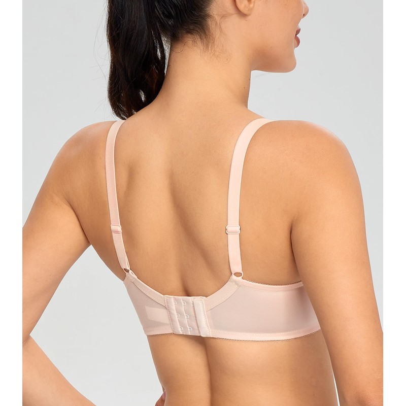 HACI Women's Unlined Minimizer Bra Full Coverage Deep V Underwire