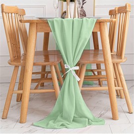 KAMEUN Chiffon Table Runner, 300 x 70 cm Table Runner, Avocado Green Chiffon Decorating, Fabric Romantic Wedding Runner, Tulle Decorative Fabric for Wedding, Bridal Shower, Baby Shower, Birthday,