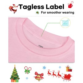 DAUGHTER QUEEN Girls Pajamas Kids Christmas PJs Size 8 100% Cotton Pj Set Children Candy Cane Sleepwear Funny Xmas Jammies Sleep Clothes 8T 7-8 Years Old, Medium