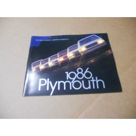 NOS Original 1986 Plymouth Full Line Sales Brochure