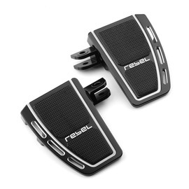 Motorcycle Foot Pegs Fit For Rebel 1100 2022 2023 2024 2025 + | Rebel 1100 Footrest Enlarge Pedal FootPegs Extension 2024 Rebel 1100 Accessories 2025 Rebel 1100 Accessories(REBEL-BLACK)