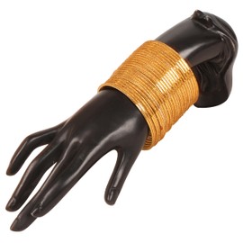 Touchstone NEW Indian Bollywood Handcrafted Traditional Cut Zigzag Pattern Glittering Golden Style Definition Designer Jewelry Bracelets Bangles. Set Of 24. In Gold Tone For Women.