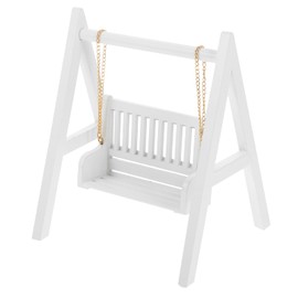 Abaodam Dollhouse Swing Home Decor Furniture Toys Dollhouse Miniature Decor Doll Swing Dollhouse Accessory Swing Craft Pendant Accessories Props Model Wooden White