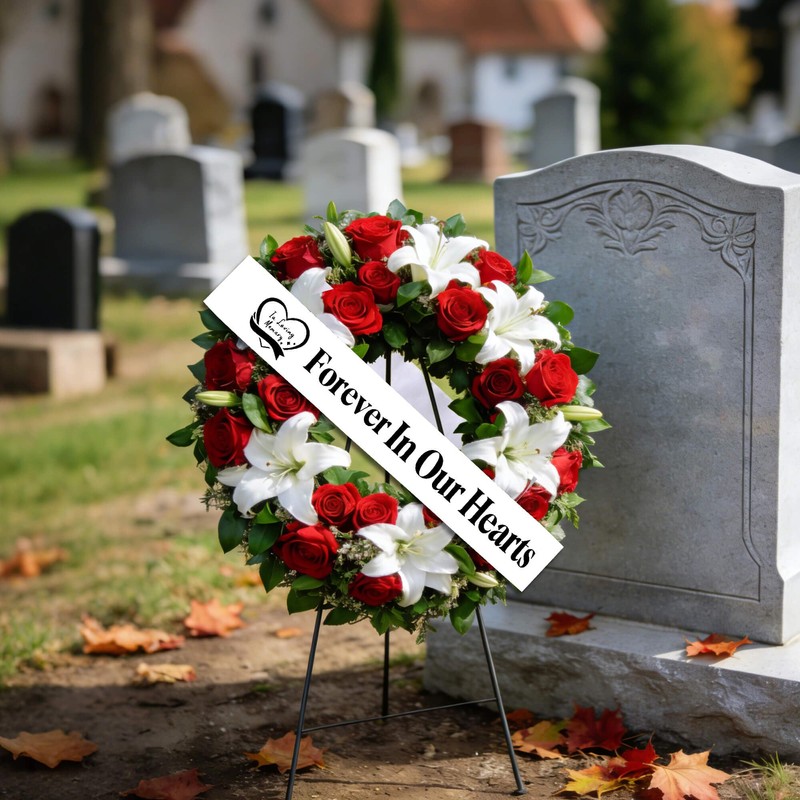 Elegant Funeral Wreath Sash – Funeral Sash Memorial Wreath Sash
