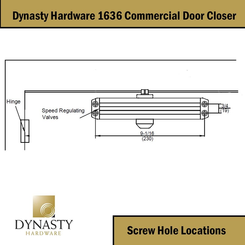Dynasty Hardware Door Closer, Grade 1 Heavy Duty Commercial Hydraulic