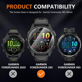 Suoman 6-Pack for Garmin Forerunner 265 (46mm) Privacy Screen Protector, Charger Port + [Anti peeping] TPU Soft Protective Film