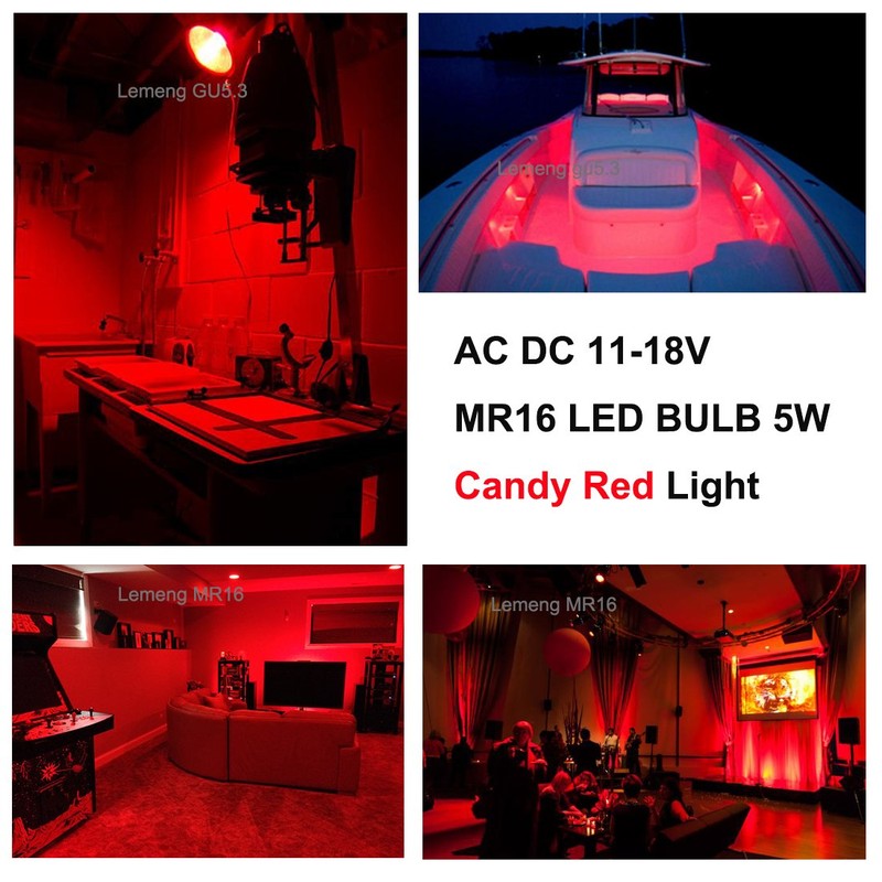 Red MR16 LED Light Bulbs 50W Equivalent Halogen Replacement 6W