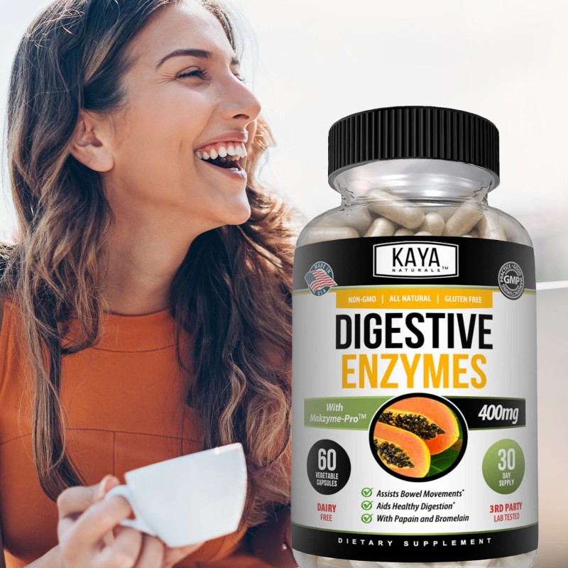 Digestive Enzymes w/ Prebiotic & Probiotics, Gas, Constipation & Bloating