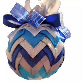 Undisclosed Christmas Ornament Shades of Blue, White, and Silver Cascade