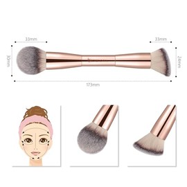 Brocha para base y corrector – Brocha multiusos de doble punta para maquillaje para crema, líquido, polvo