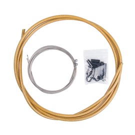 EASTERN POWER Bicycle Shifter Cable & Housing Set, MTB Derailleur Cable, Gold Shift Cable Housing for Mountain Bike Road Bicycle