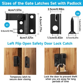 Door Bolt Stainless Steel, 2 in 1 Bolt Sliding Bolt with Lock Hole Screw, 45 mm Deadbolt Lock, Lockable Door Bolt Gate Lock for Gate, Window, Bedroom