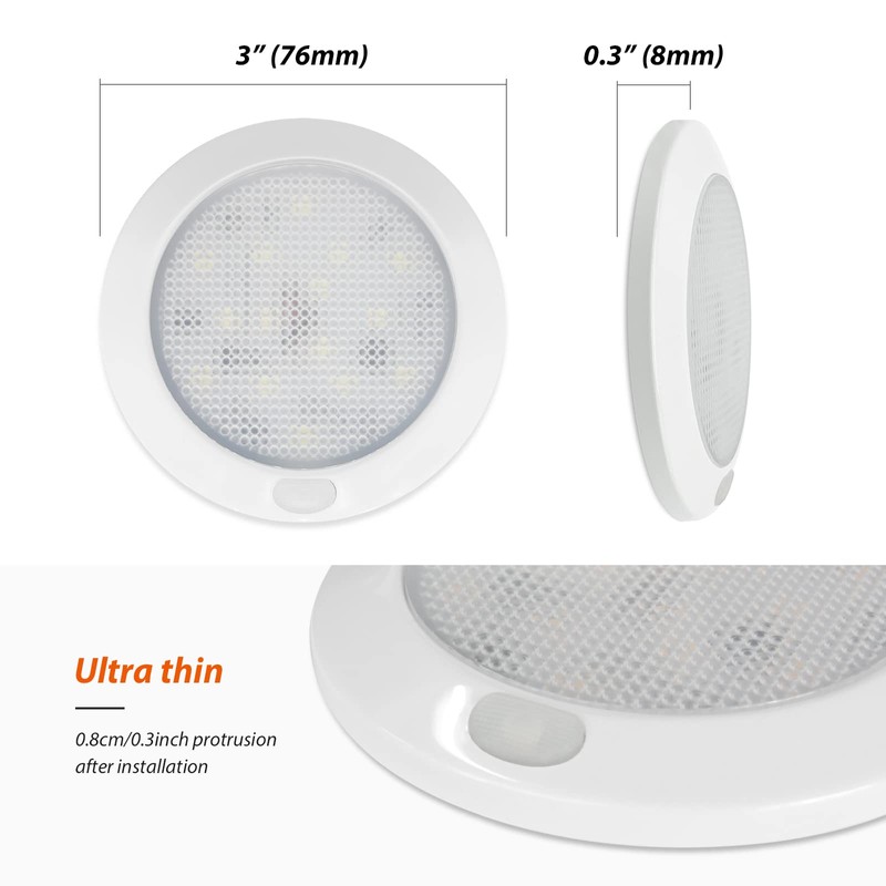 Dream lighting 12Volt RV LED Panel Downlight 3 inch Ceiling