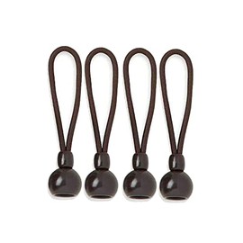 Universal Bungee Tie Down,Shade Parts,Weather Resistance,for Exterior Roller Shades and Outdoor Roller Blinds,Original Length 4 Inch(Brown,4 pcs)