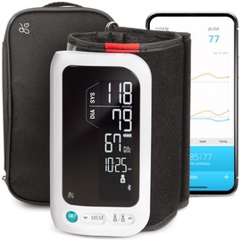 Greater Goods Bluetooth Blood Pressure Monitor with Automatic Upper Arm Cuff, App-Enabled for iOS and Android