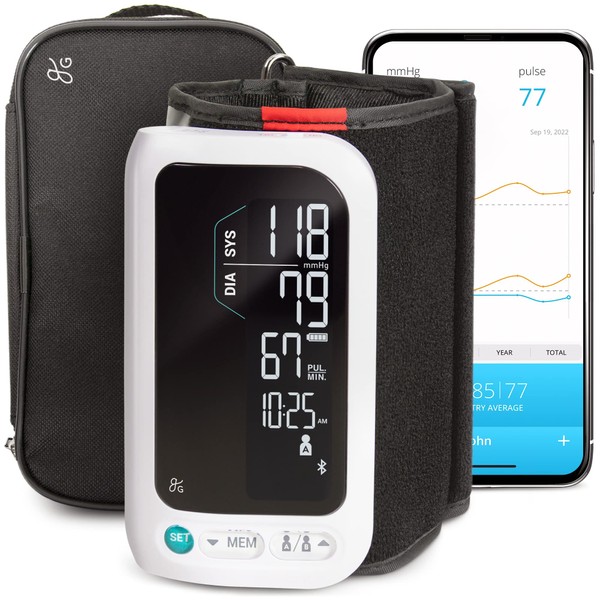 Greater Goods Blood Pressure Monitor for Home Use, All-in-One Digital Blood Pressure Monitor with Adjustable Upper Arm Cuff