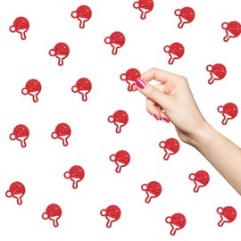 120 Table Tennis Confetti Red Glitter Table Tennis Birthday Table Confetti Table Tennis Paper Cutouts Ball Game/Sports Theme Birthday Party Table Decoration