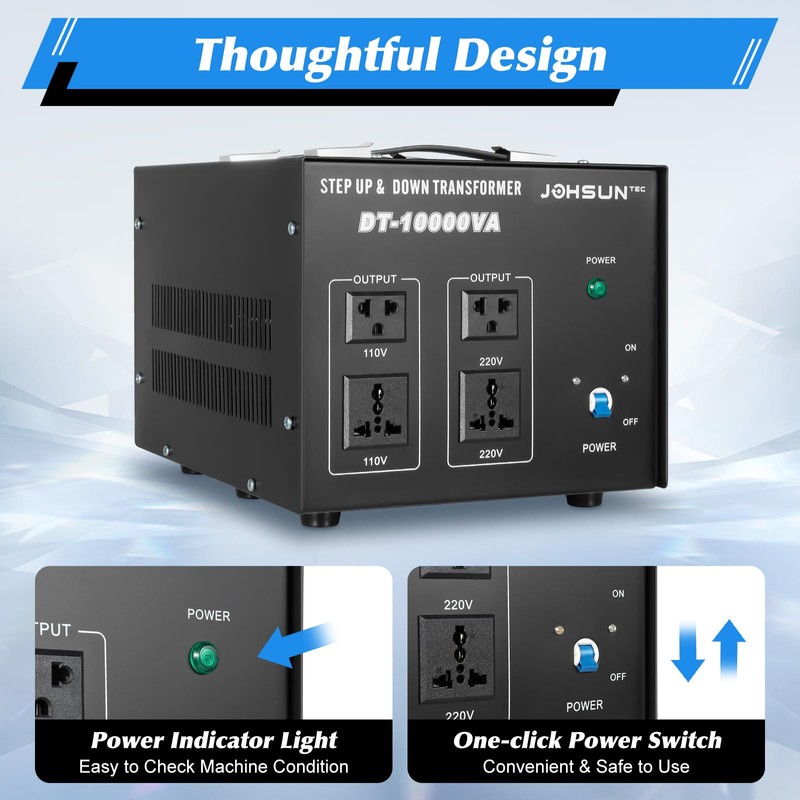 5000W/10000W Voltage Converter Transformer Step Up/Down 110V/220V Heavy Duty Voltage