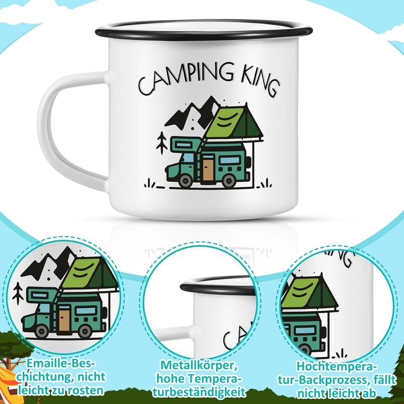 Perthlin 2 Pieces Camping Gift Men 1 Camping King Enamel
