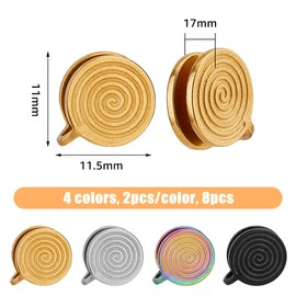 UNICRAFTALE 4 Pairs 4 Colors Pressure Earrings for Keloids Stainless Steel Punk Clip On Earrings Spiral Compression Earrings Lightweight No Piercing Earrings Birthday Gift for Woman Daughter