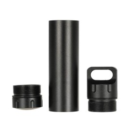 EKLOEN Outdoor Waterproof Capsule Portable Waterproof Container Seal Bottle Holder Case Aluminum(Black)