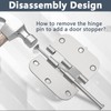 HOSOM 18 Pack Brushed Nickel Interior Door Hinges, 3.5 x