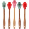 5pcs Silicone Honey Sticks: Non-Stick Honey Spoon Honey Dipper Honey Comb Sticks Honey Wand Honey Server Perfect for Charcuterie Boards and Tea