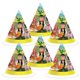 BeenSmile, ZENON´S FARM HATS, Cardboard Hats, Children's Birthday Decoration, Birthday Party Hats, 6 Pcs.