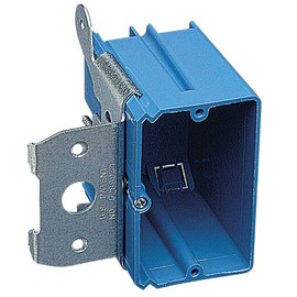 Carlon B121ADJ Outlet Box, New Work, 1 Gang, 3-3/4-Inch Length by 3-7/8-Inch Width by 3-3/8-Inch Depth, Blue by Thomas & Betts