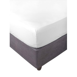 Miracle Home. Fitted Sheet, Elastic, Soft, Comfortable, Anti-Pilling. Cotton 50% 50% Polyester. White. 90 x 200 cm