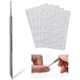 Cuticle Pusher, Dual Ended Nail Cuticle Remover with 5 Nail Sand Polishing Tablets Nail Care Polish Remover Cuticle Trimmer Manicure Kit for Pedicure Nail Art