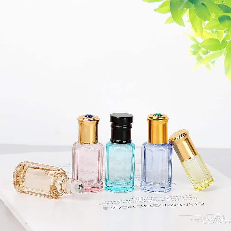 Black Glass Roll On Bottle,Empty Refillable Glass Perfume Roller Bottle,Mini