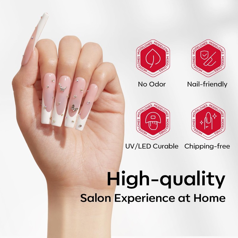 Modelones Nail Tips, 216 Pieces, Full Cover Nail Tips Set,